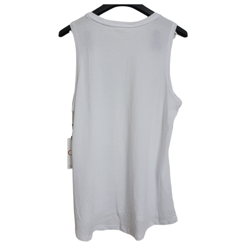Calvin Klein Rainbow White Logo Crew Neck Muscle Tee Tank Top XS - Picture 2 of 6